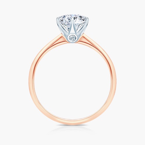 Pierścionek zaręczynowy The Journey: dwukolorowe złoto, z białym szafirem